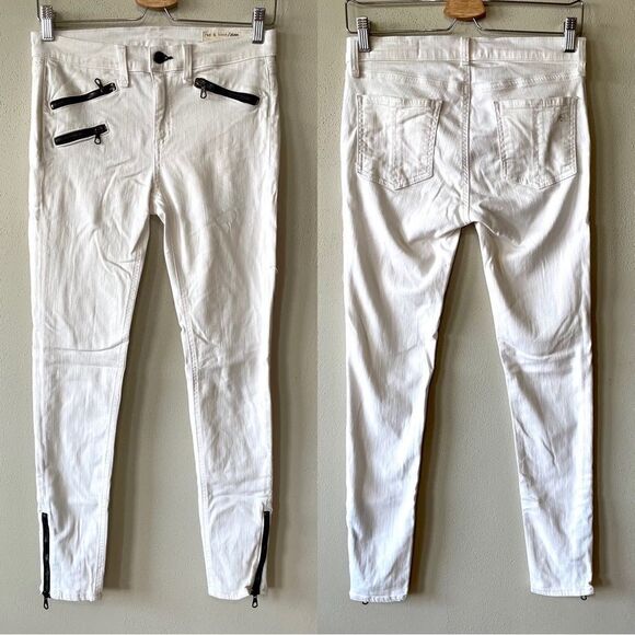 Rag & Bone Bright White Ankle Zip Skinny Jeans - Picture 2 of 14